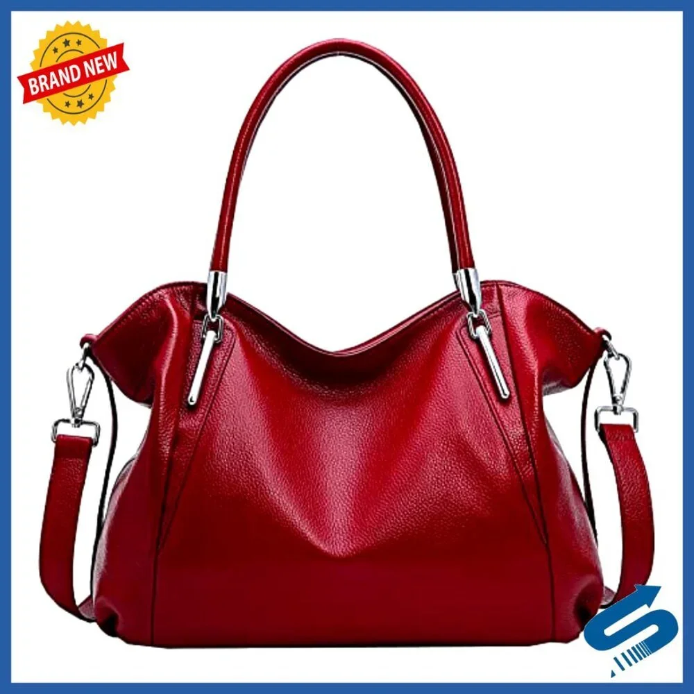 Genuine Leather Tote Handbag Crossbody Satchel Hobo Bag Versatile Designer